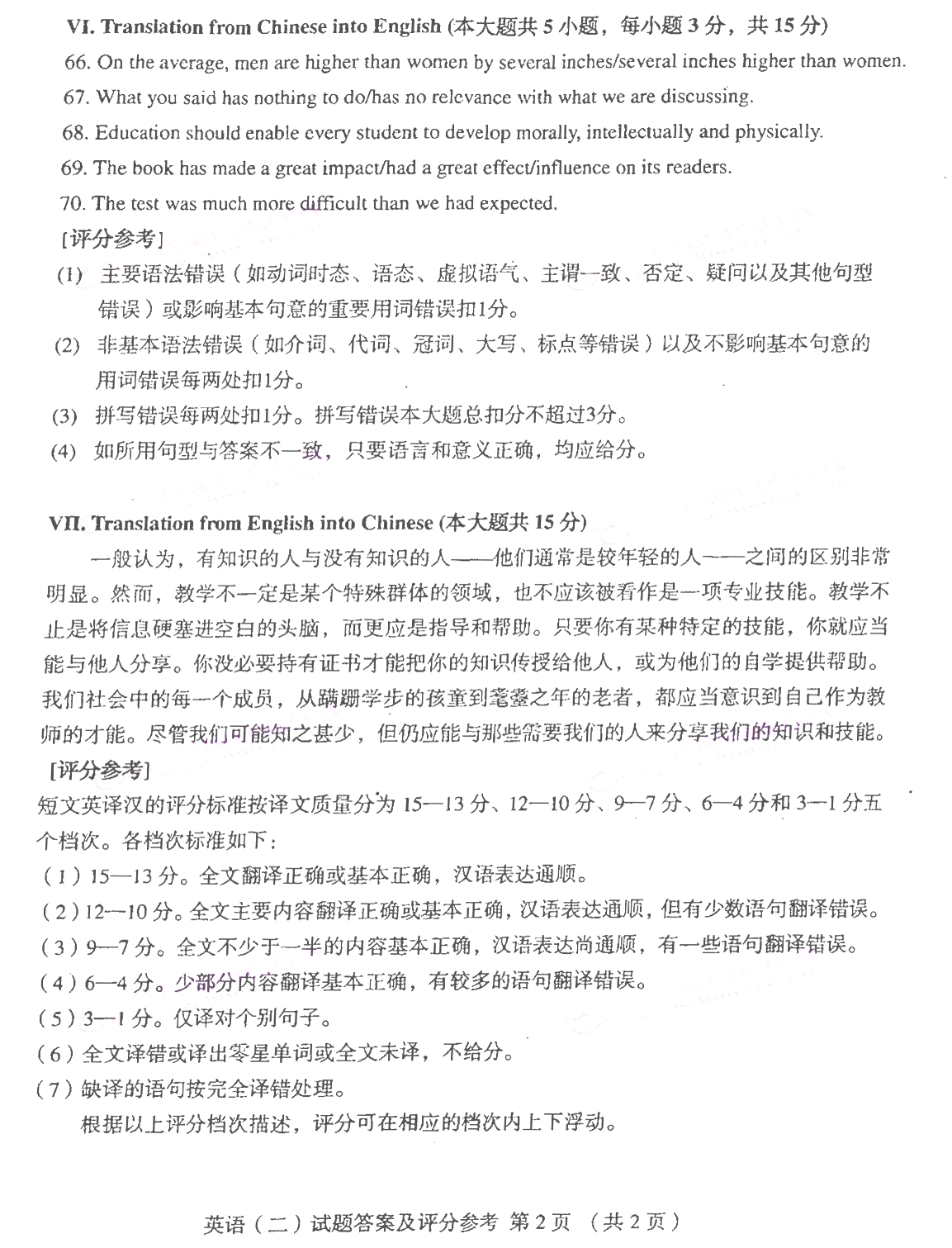 贵州省2006年07月自学考试00015英语二